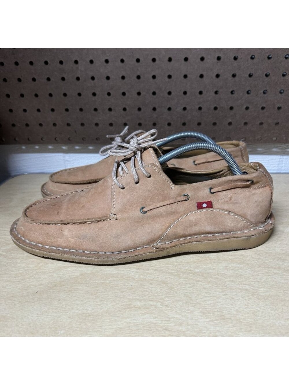 Oliberte Boat Loafer Mens Shoes Brown Leather Slip On Size 44 US 10.5-11
